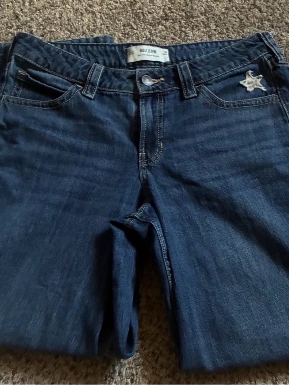 Hollister Navy Blue Jeans with Star Patch
